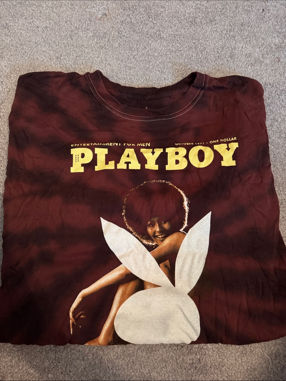 Playboy Graphic men’s  T-Shirt - Maroon with Yellow Logo